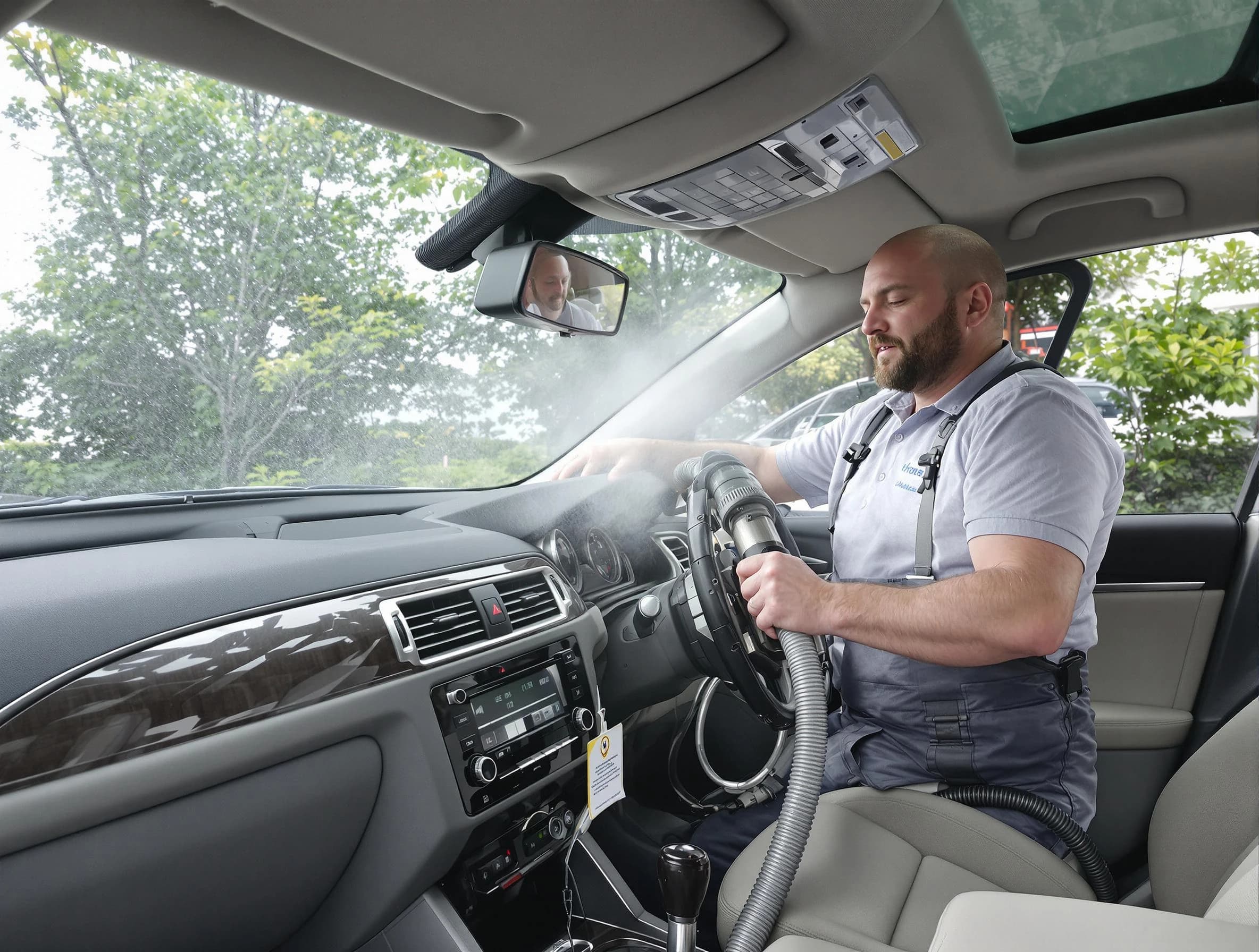 Four Square Mile Air Duct Cleaning specialist performing professional car duct cleaning in Four Square Mile