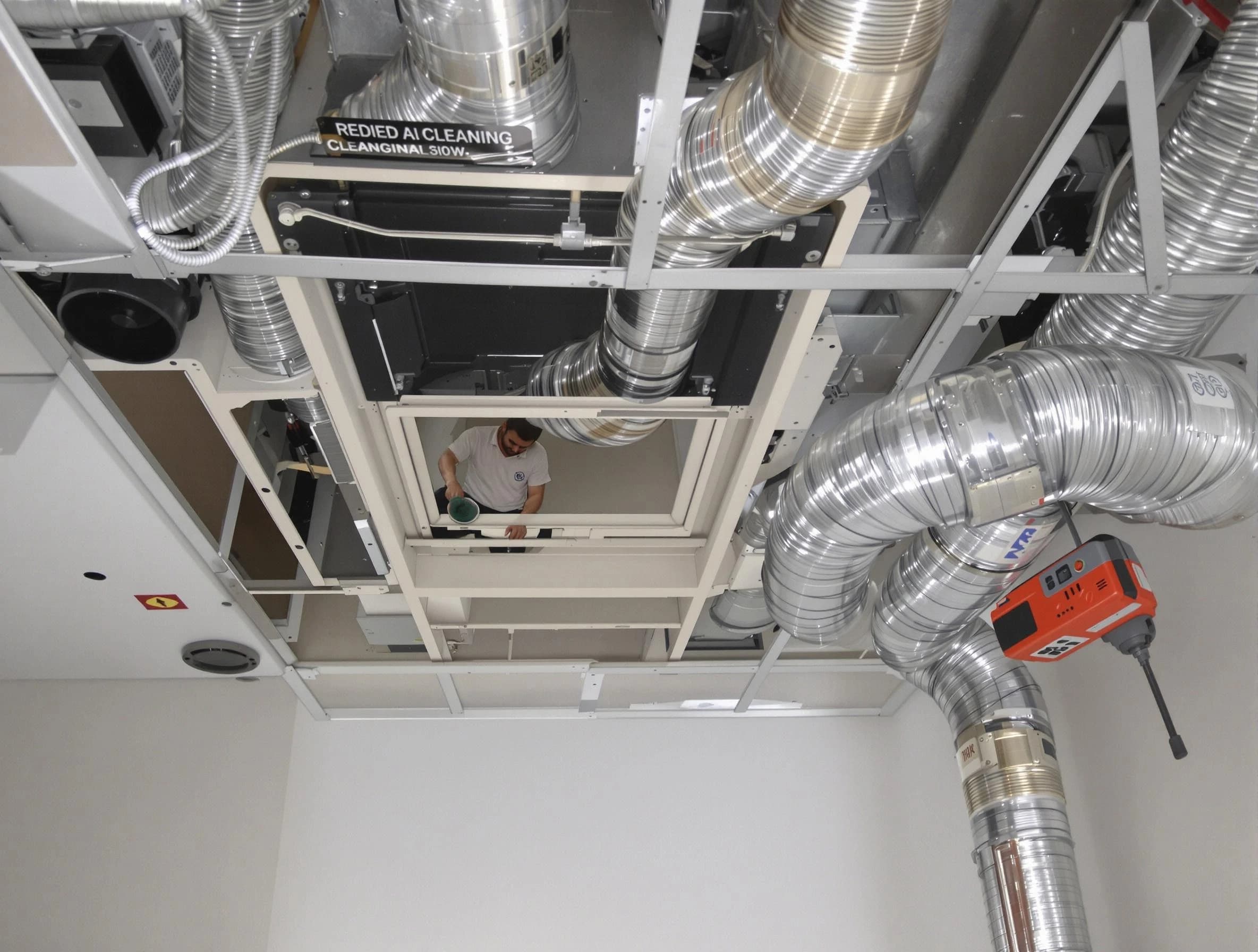 Four Square Mile Air Duct Cleaning technician performing detailed central duct system cleaning in Four Square Mile