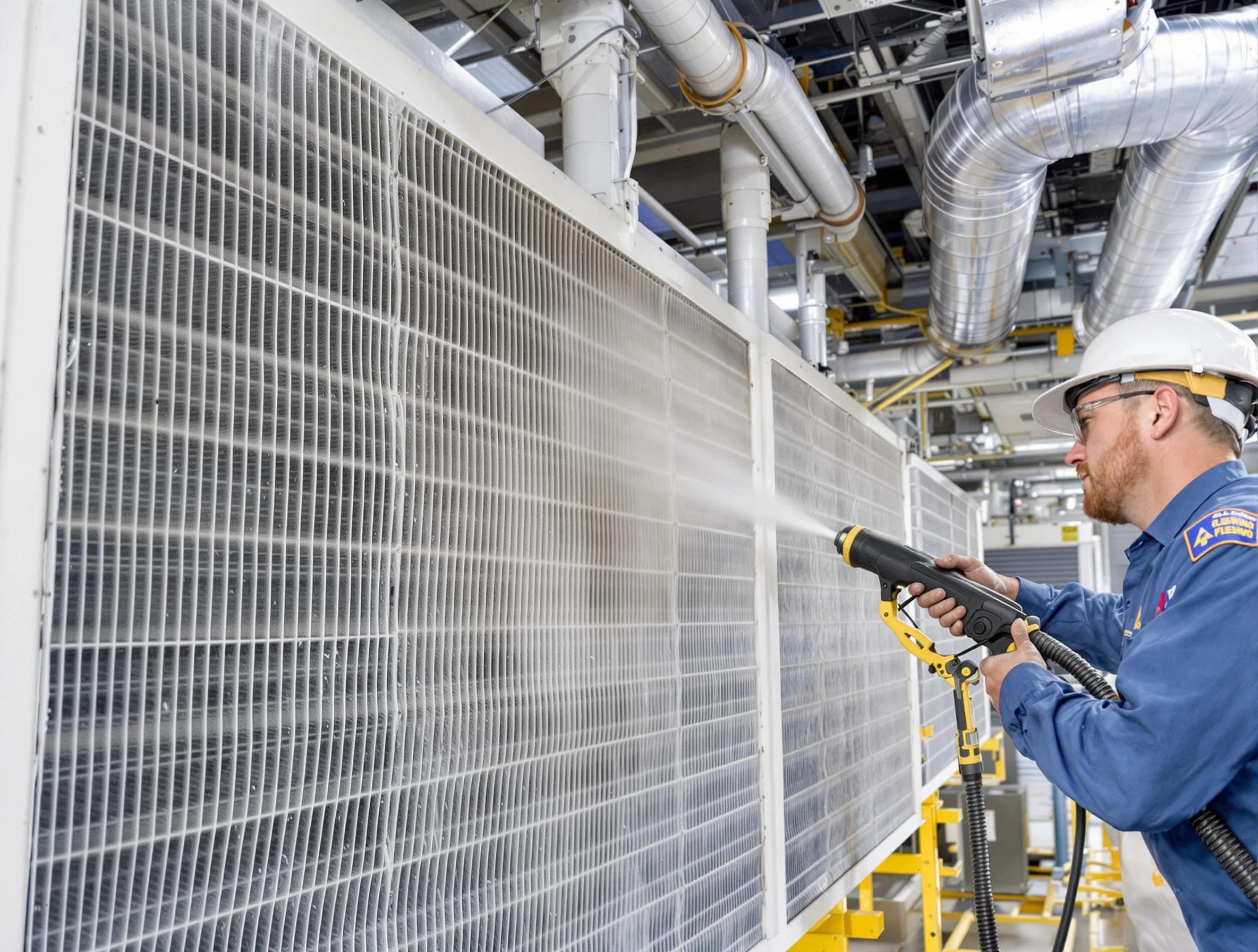 Professional commercial coil cleaning by Four Square Mile Air Duct Cleaning in Four Square Mile