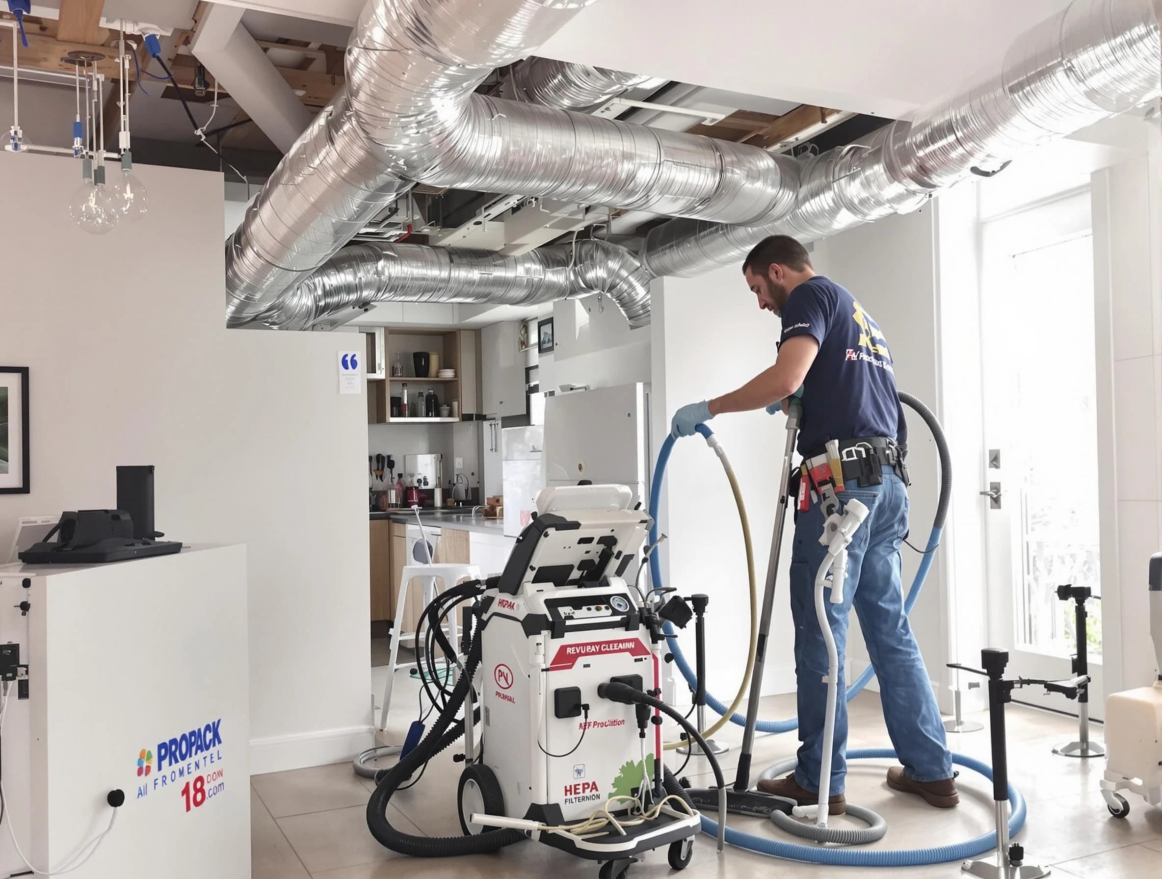 Four Square Mile Air Duct Cleaning technician performing advanced pure duct cleaning with specialized equipment in Four Square Mile