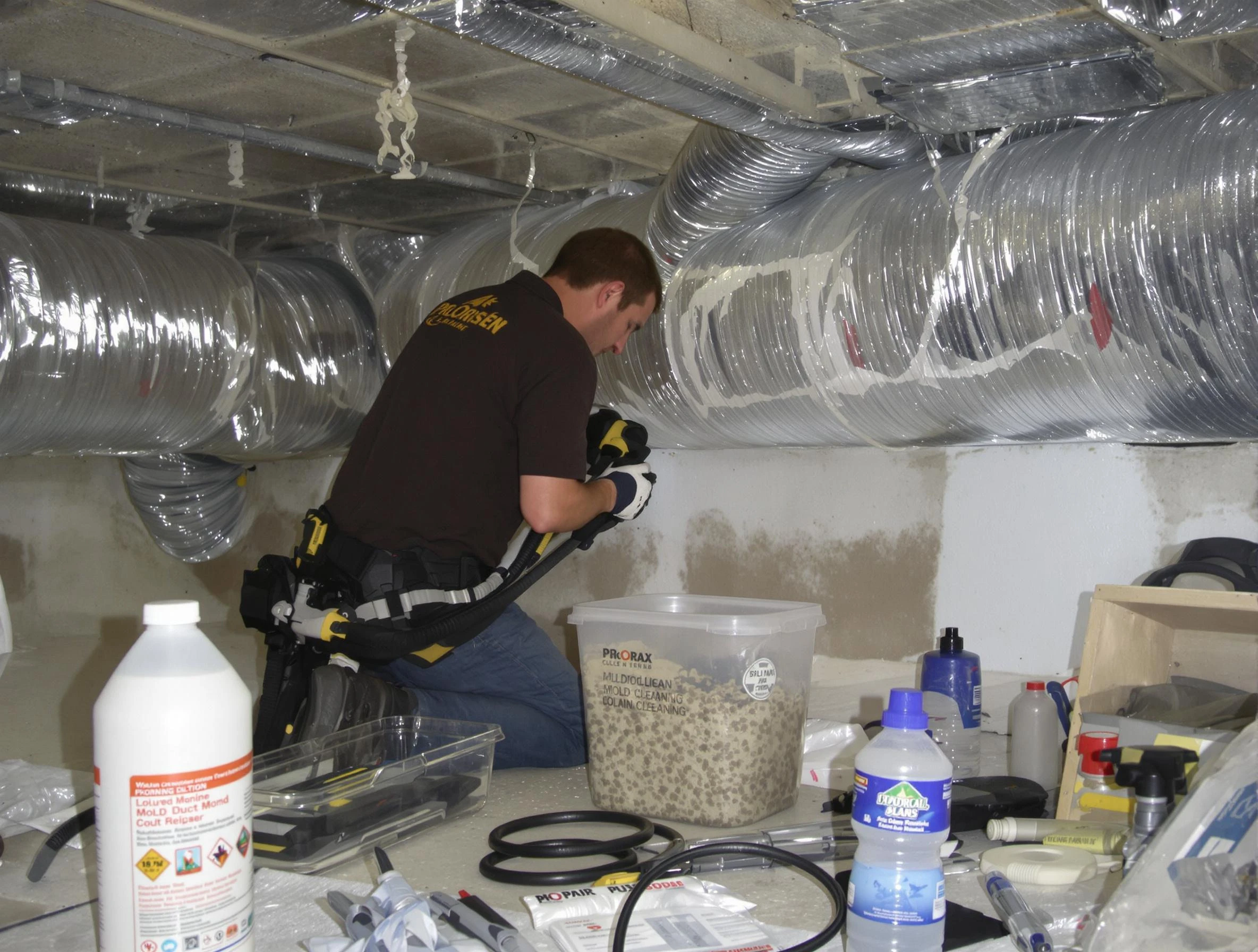 Four Square Mile Air Duct Cleaning specialist performing professional mold removal from air ducts in Four Square Mile