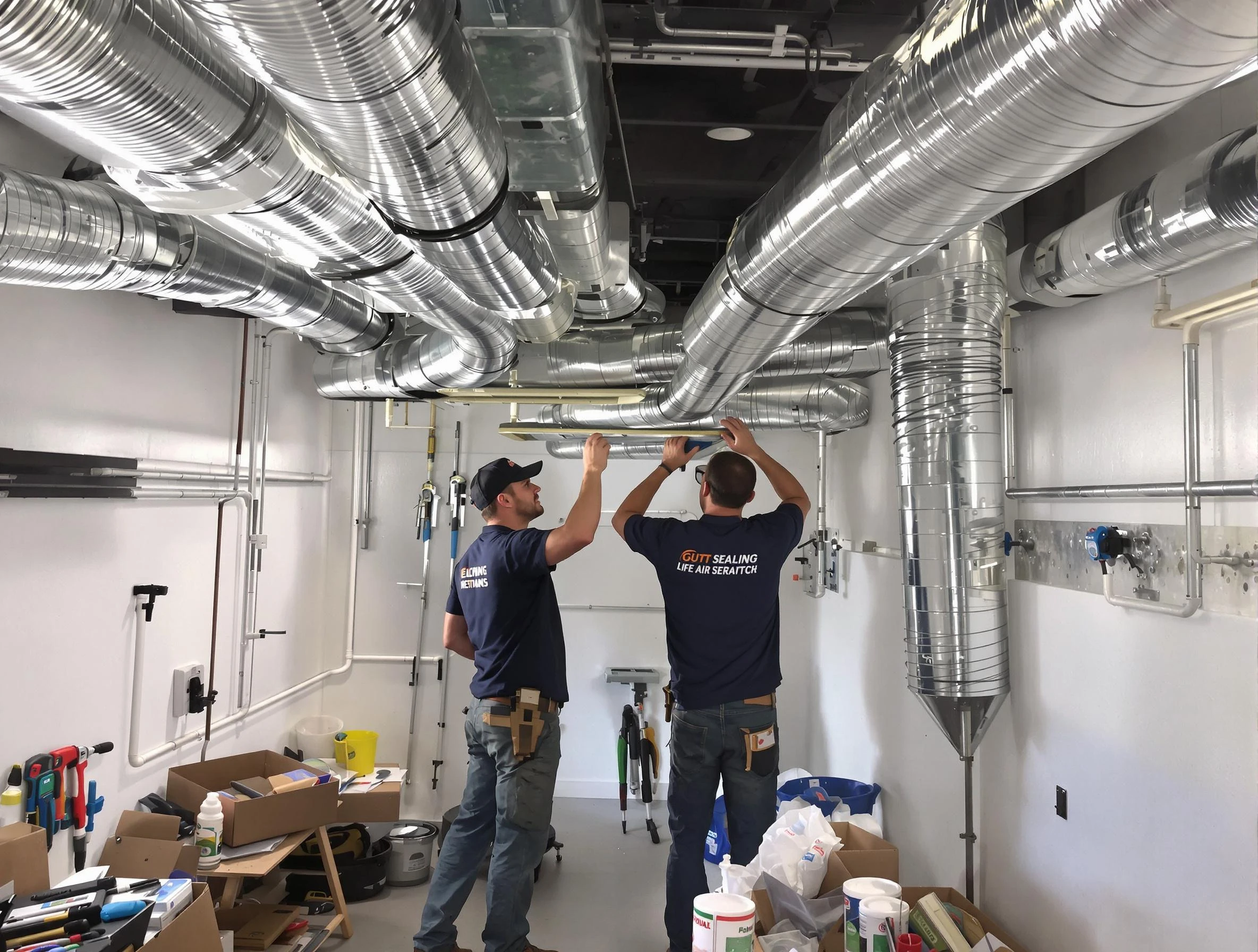 Four Square Mile Air Duct Cleaning technician applying professional duct sealing solutions in Four Square Mile