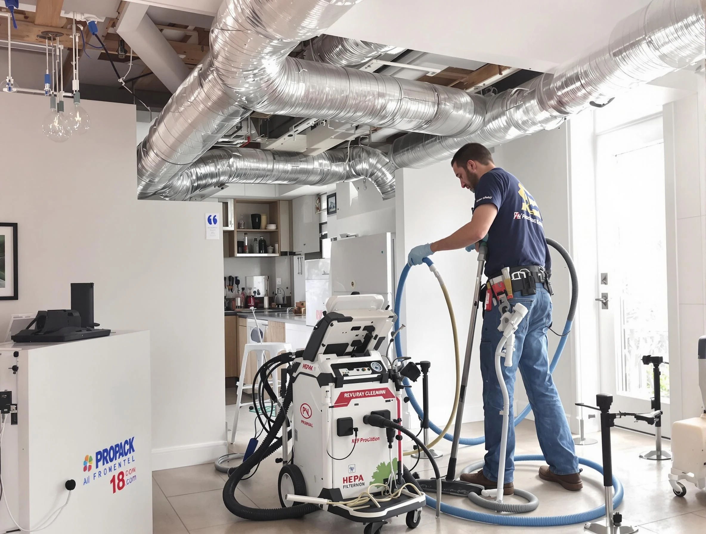 Four Square Mile Air Duct Cleaning technician performing advanced pure duct cleaning with specialized equipment in Four Square Mile